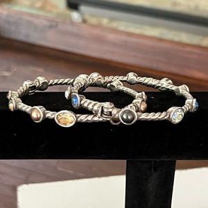 Brighton Monte Carlo bangle bracelets with Swarovski crystals & faux pearl.